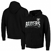 Men's Oakland Raiders G III Sports by Carl Banks Perfect Season Full Zip Hoodie Black,baseball caps,new era cap wholesale,wholesale hats